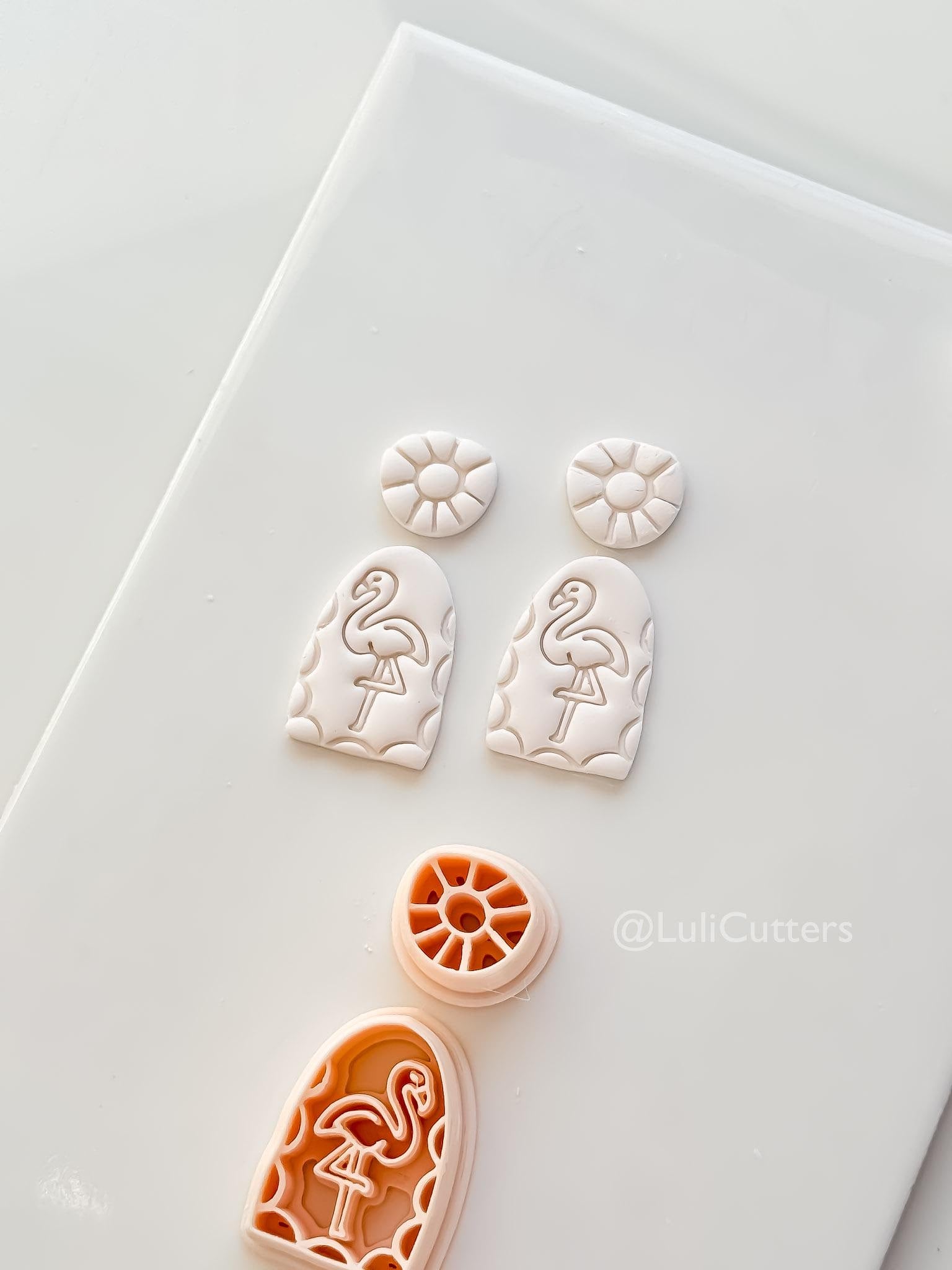 Flamingo Arch Cutter Set: Geometric & Bird Shapes for Polymer Clay