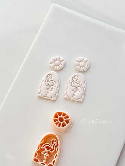Flamingo Arch Cutter Set: Geometric & Bird Shapes for Polymer Clay