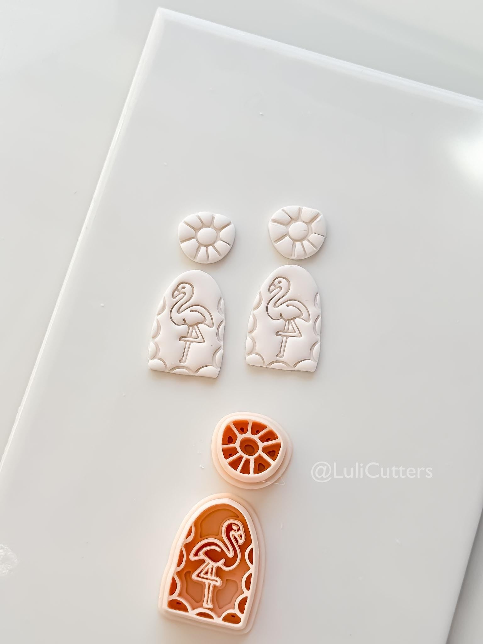 Flamingo Arch Cutter Set: Geometric & Bird Shapes for Polymer Clay