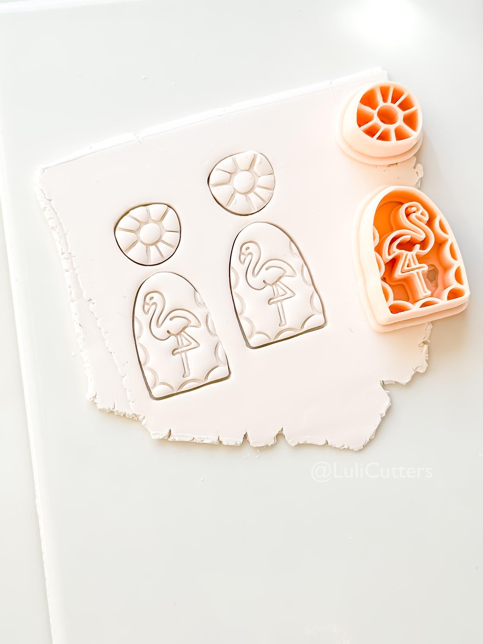 Flamingo Arch Cutter Set: Geometric & Bird Shapes for Polymer Clay