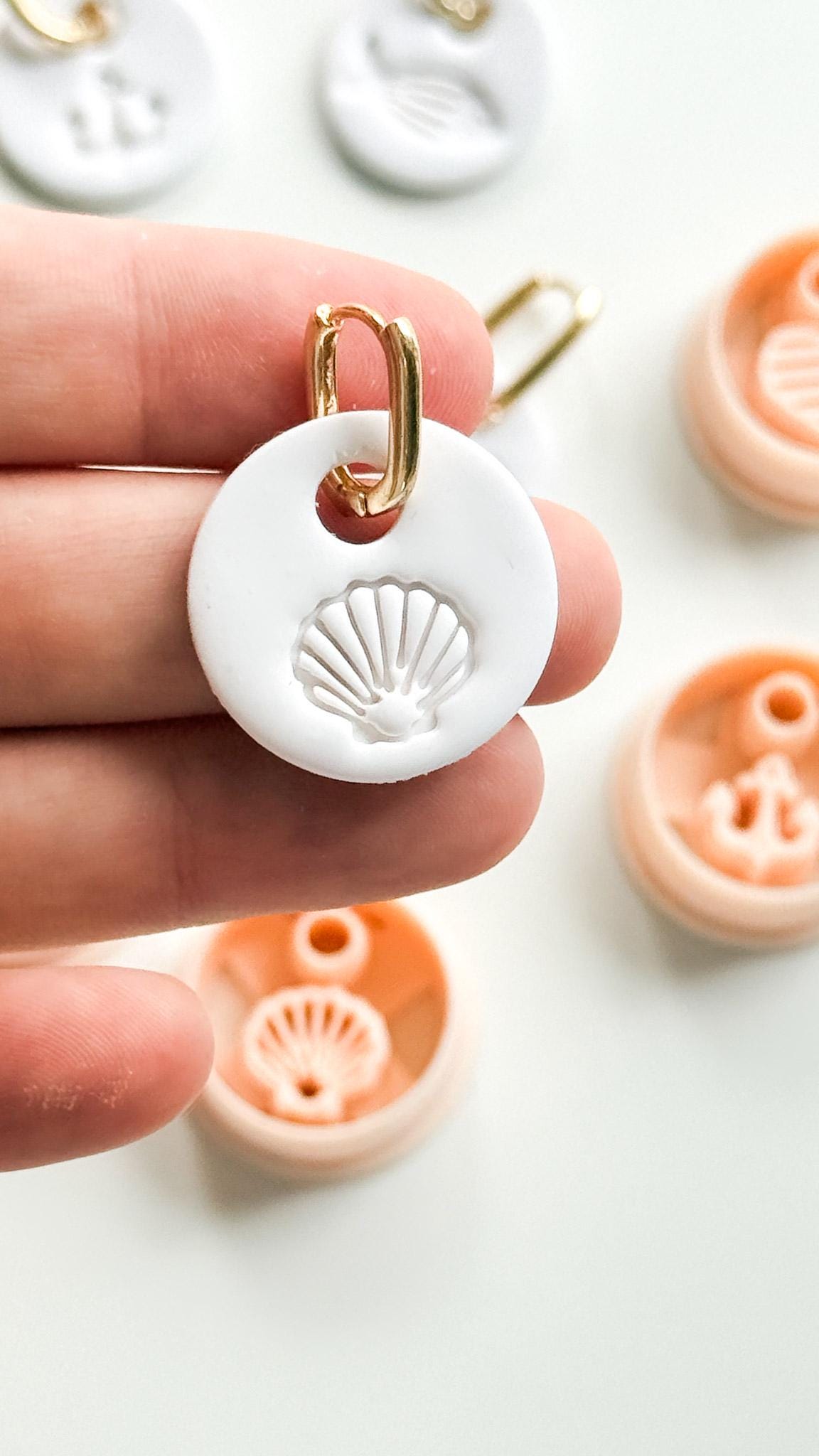 Coastal Interchangeable Cutters: Heart, Fish, Anchor, Shell Designs for Polymer Clay
