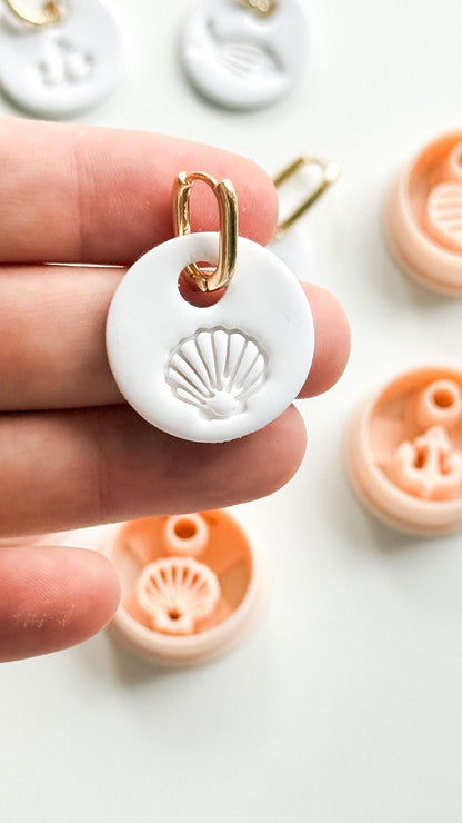 Coastal Interchangeable Cutters: Heart, Fish, Anchor, Shell Designs for Polymer Clay