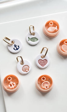 Coastal Interchangeable Cutters: Heart, Fish, Anchor, Shell Designs for Polymer Clay