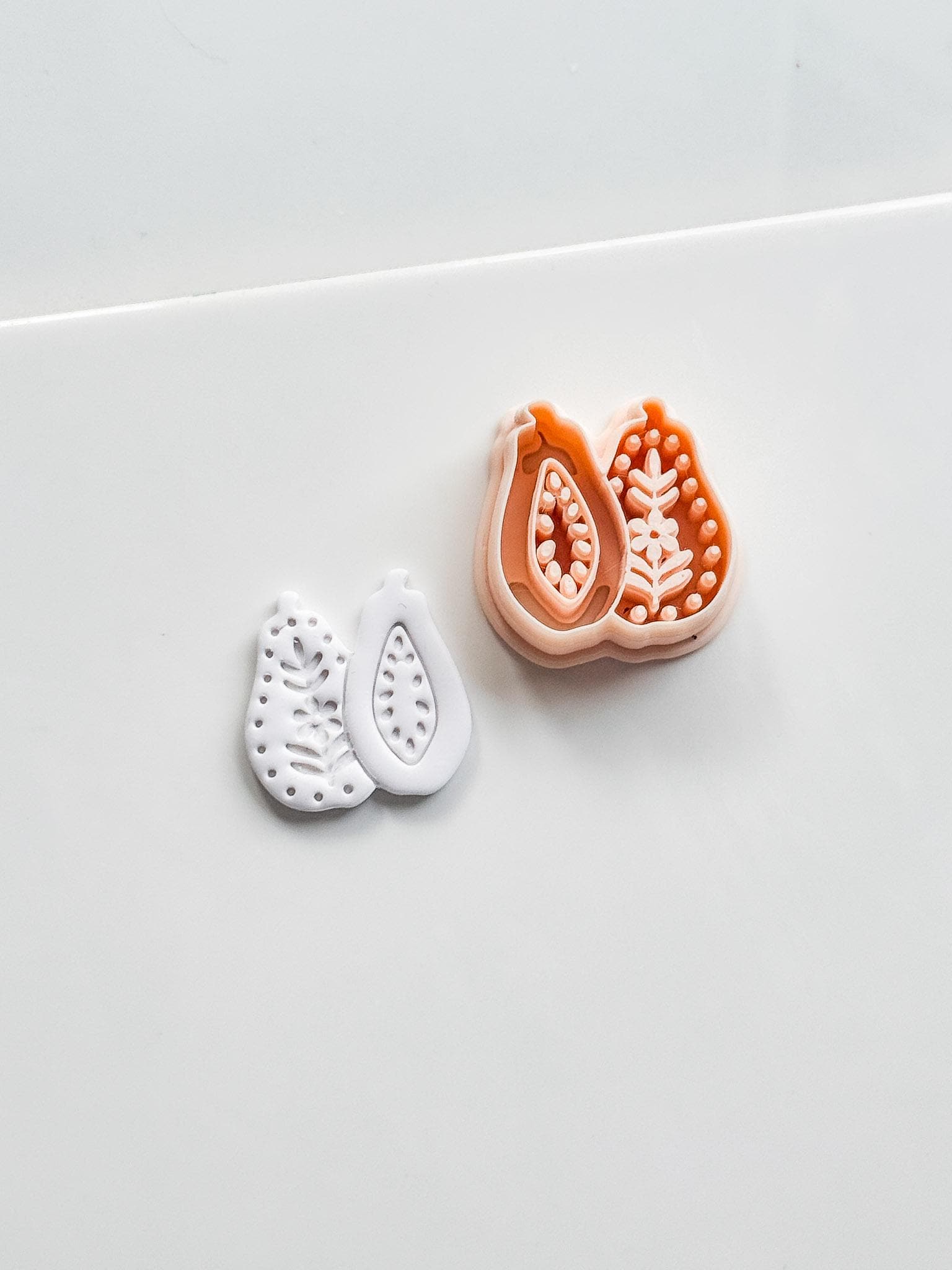 Blossom Papaya Cutter: Tropical Fruit Design for Polymer Clay
