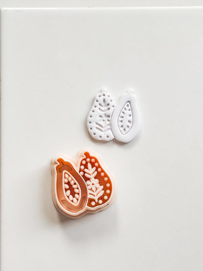 Blossom Papaya Cutter: Tropical Fruit Design for Polymer Clay