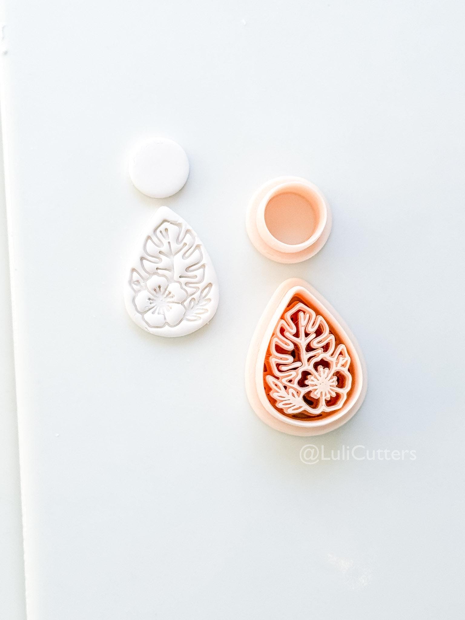The Tropic Teardrop Cutter: Palm Leaf and Hibiscus Shape for Polymer Clay
