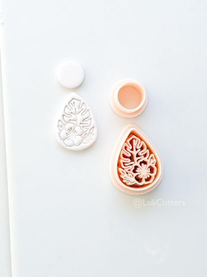 The Tropic Teardrop Cutter: Palm Leaf and Hibiscus Shape for Polymer Clay