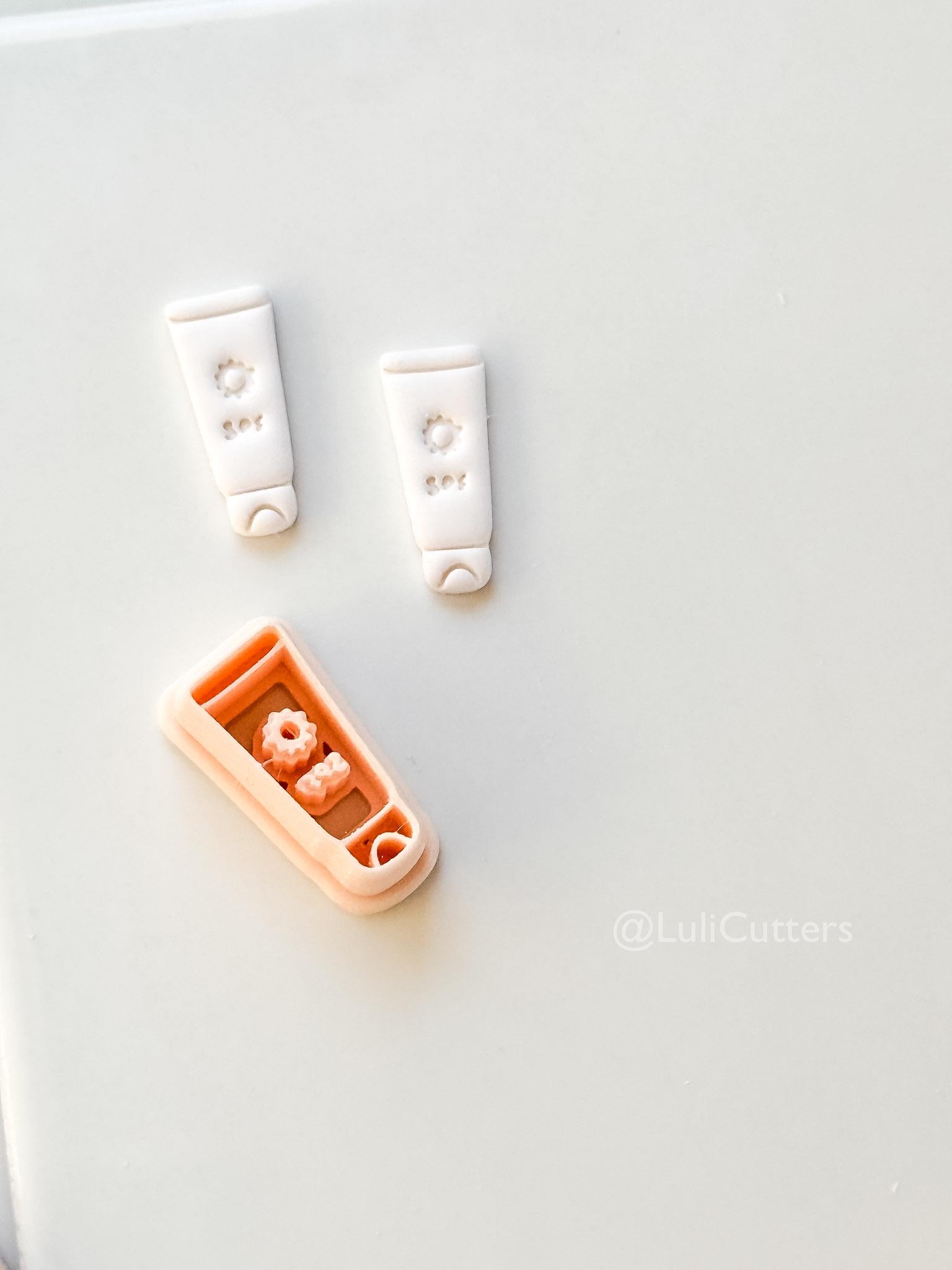 SPF Cutter: Sunscreen Bottle Summer Beach Icon for Polymer Clay