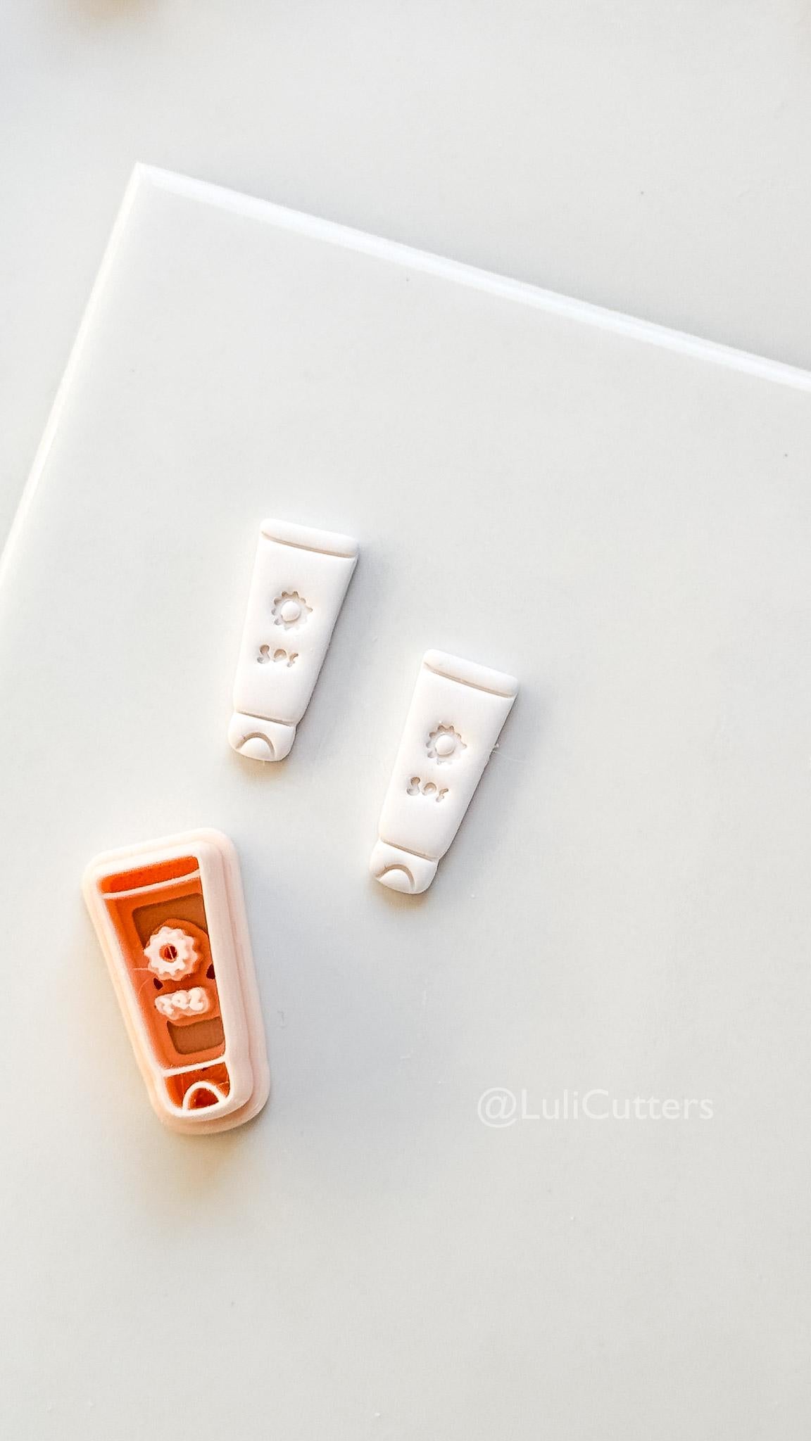 SPF Cutter: Sunscreen Bottle Summer Beach Icon for Polymer Clay