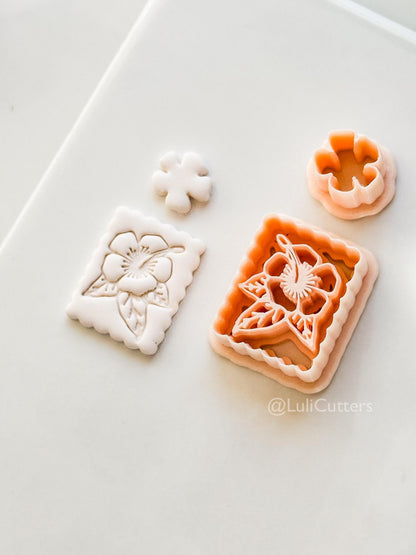 Hibiscus Scalloped Cutter: Detailed Flower & Geometric Shapes for Polymer Clay