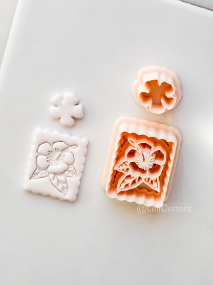 Hibiscus Scalloped Cutter: Detailed Flower & Geometric Shapes for Polymer Clay