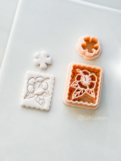 Hibiscus Scalloped Cutter: Detailed Flower & Geometric Shapes for Polymer Clay