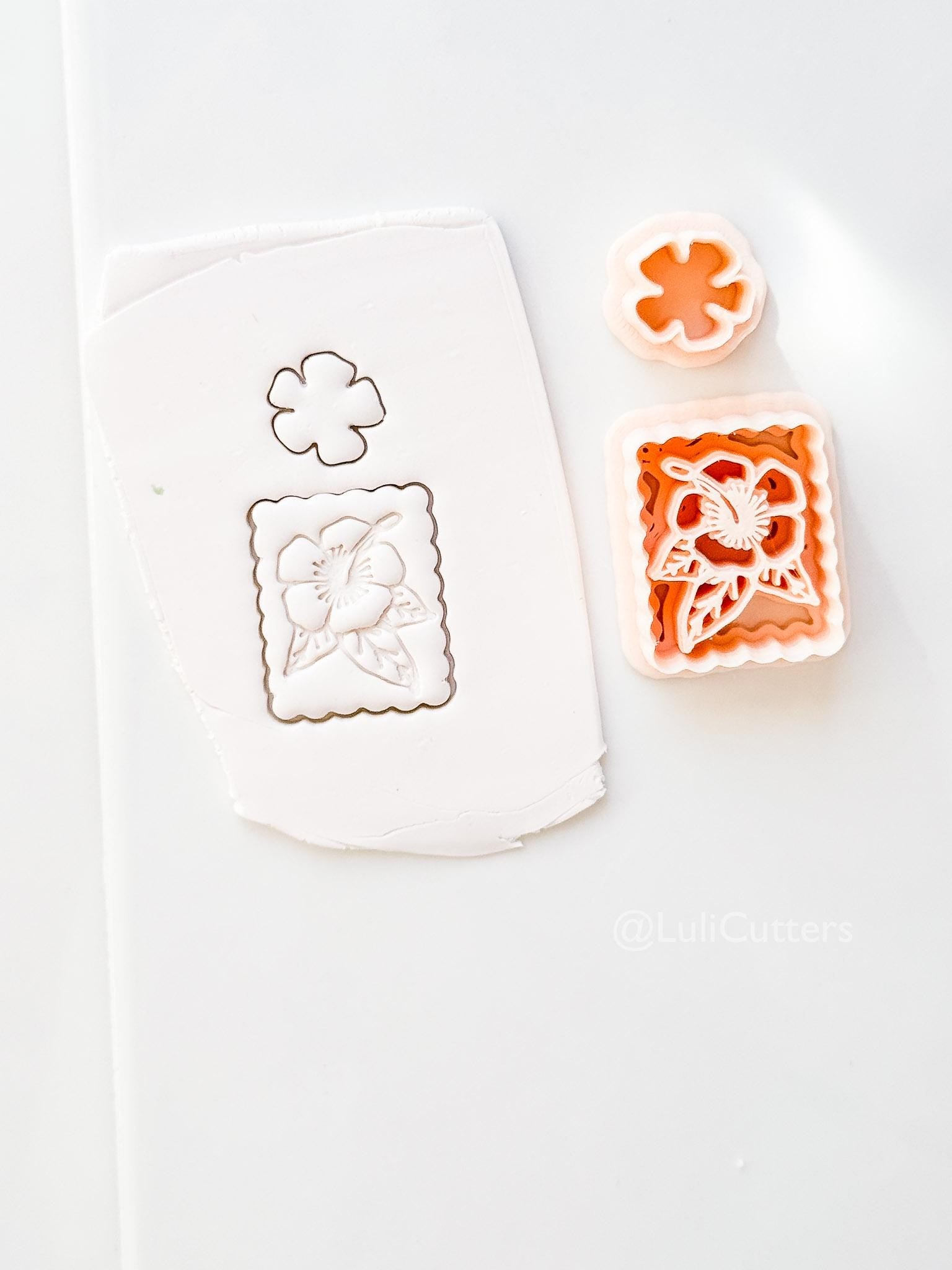 Hibiscus Scalloped Cutter: Detailed Flower & Geometric Shapes for Polymer Clay