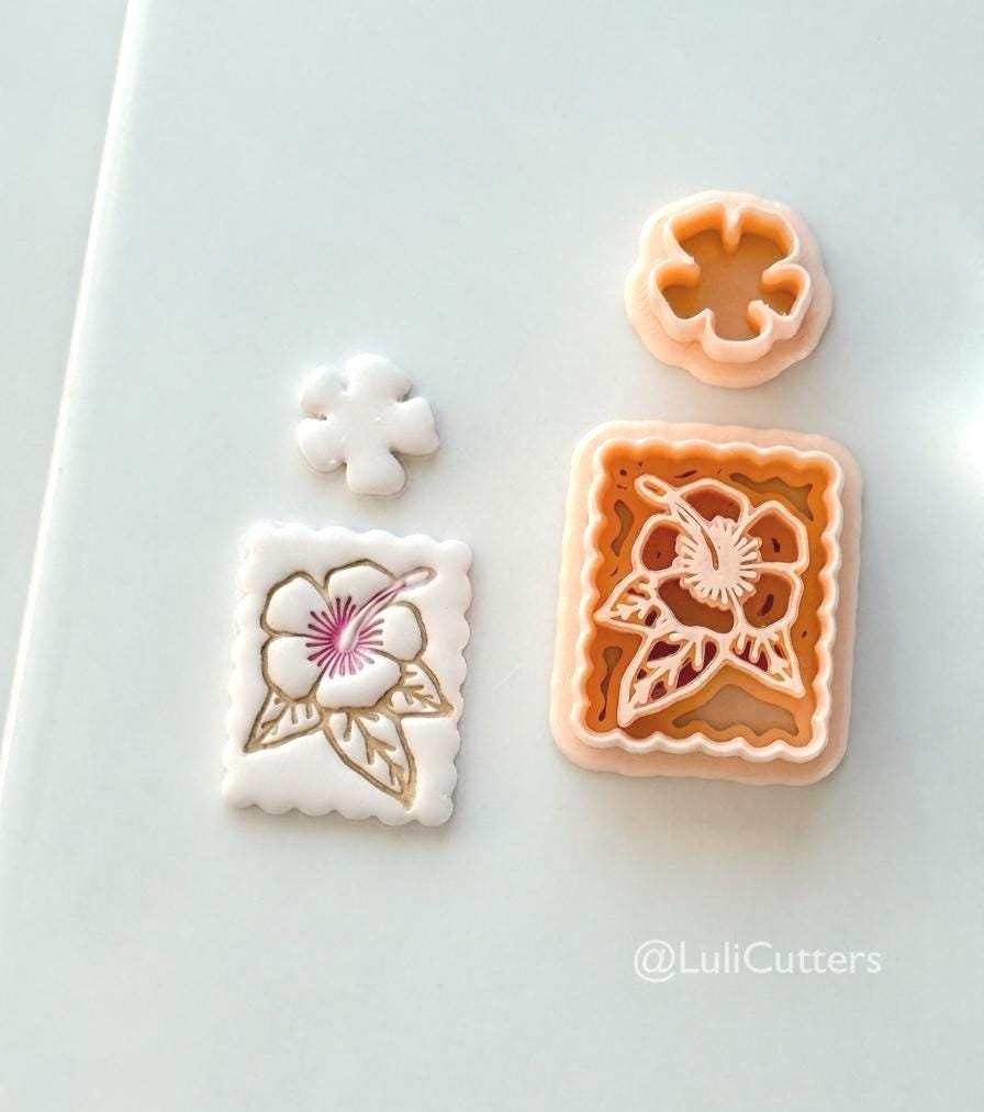 Hibiscus Scalloped Cutter: Detailed Flower & Geometric Shapes for Polymer Clay