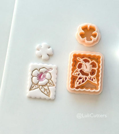 Hibiscus Scalloped Cutter: Detailed Flower & Geometric Shapes for Polymer Clay