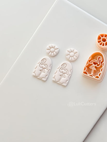 Flamingo Arch Cutter Set: Geometric & Bird Shapes for Polymer Clay