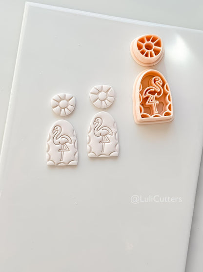 Flamingo Arch Cutter Set: Geometric & Bird Shapes for Polymer Clay