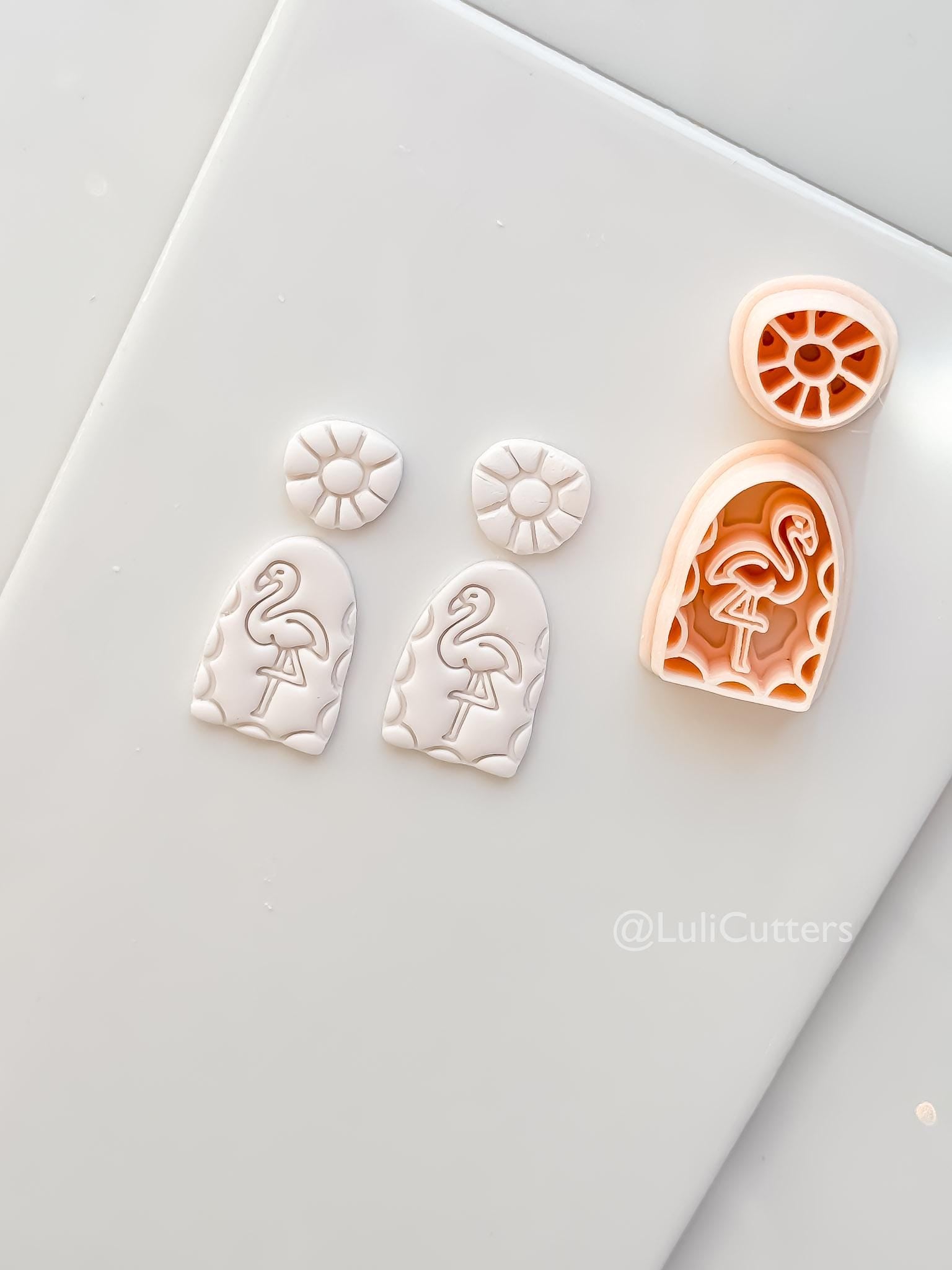 Flamingo Arch Cutter Set: Geometric & Bird Shapes for Polymer Clay