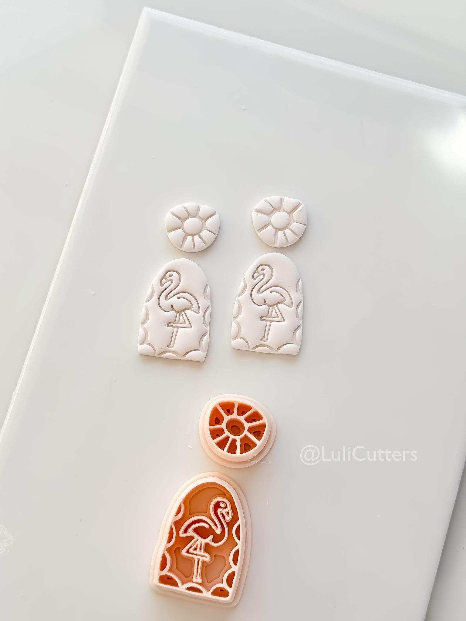Flamingo Arch Cutter Set: Geometric & Bird Shapes for Polymer Clay