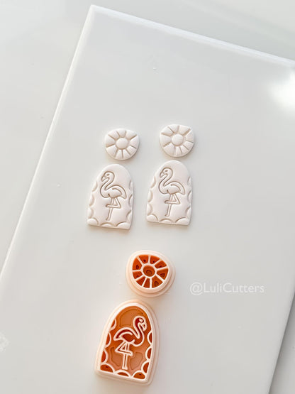 Flamingo Arch Cutter Set: Geometric & Bird Shapes for Polymer Clay