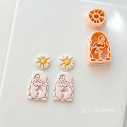 Flamingo Arch Cutter Set: Geometric & Bird Shapes for Polymer Clay