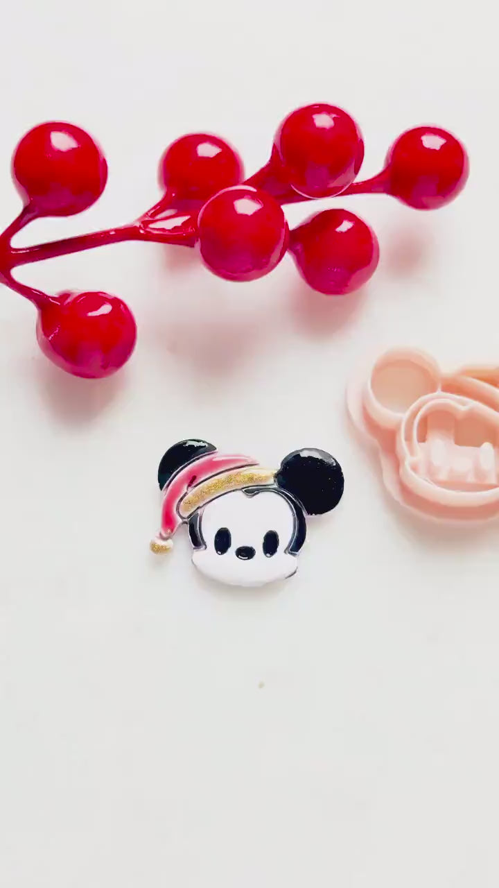 Christmas Mouse Polymer Clay Cutters  Holiday Embossed Earring Shapes