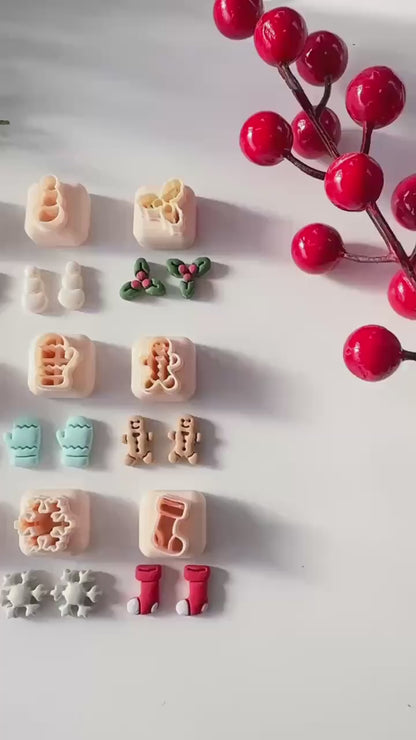 Christmas Mini Clay Cutter Set: Holiday Shapes, 12mm