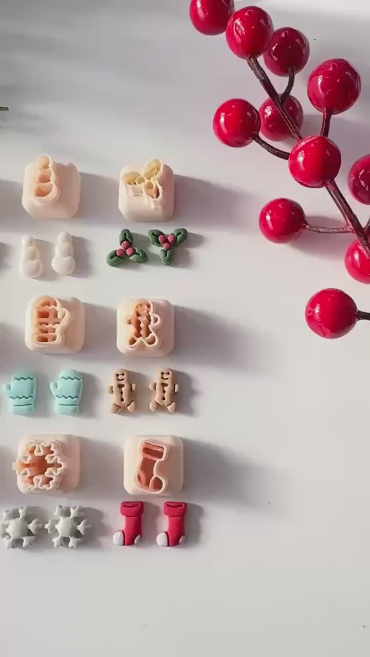 Christmas Mini Clay Cutter Set: Holiday Shapes, 12mm