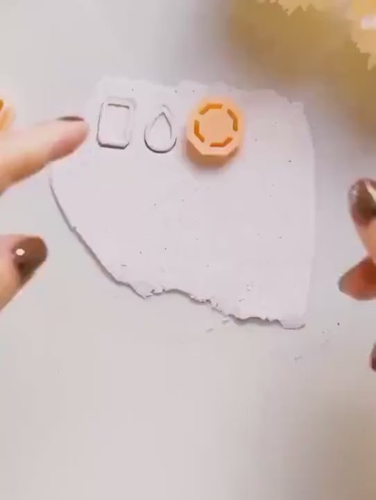 Minimalist Stud Earring Clay Cutter Set: Geometric Polymer Clay Jewelry