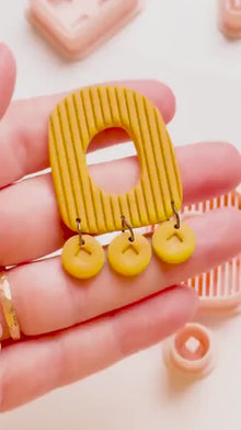 Ribbed Arch Clay Cutter Set: Circle Drop Earring Molds - Majolica Collection