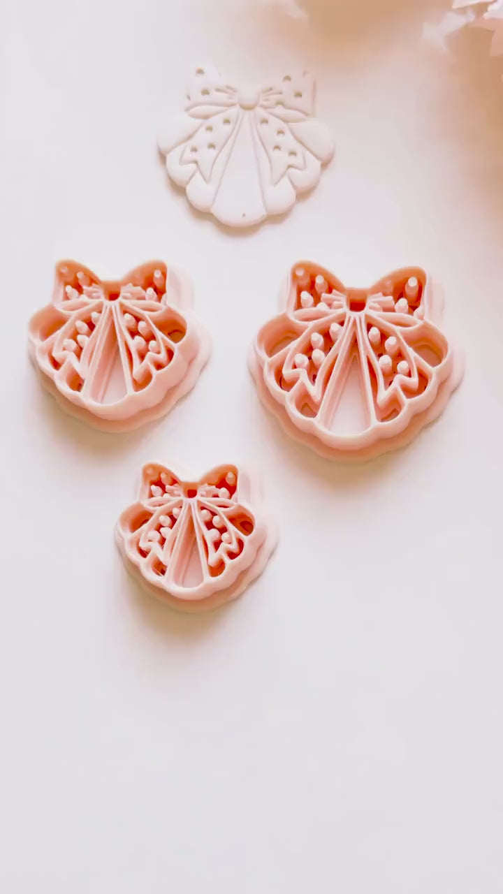 Dottie Bow Cutter: Scalloped Ribbon Shape for Polymer Clay