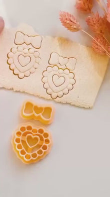 Heart Bow Polymer Clay Cutter Set: Scalloped Clay Earring Tool
