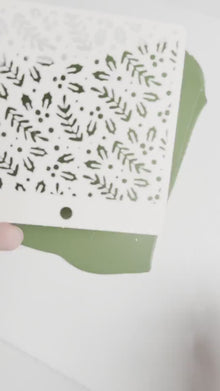 Holly Leaf Christmas Stencil – Festive Berries Pattern for Polymer Clay and Crafts