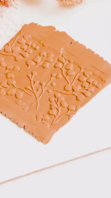 Berry Vine Texture Roller, Botanical Clay Jewelry Designs