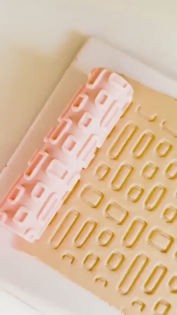 Geometric Rectangle Texture Roller  Embossing Tool for Polymer Clay Crafts