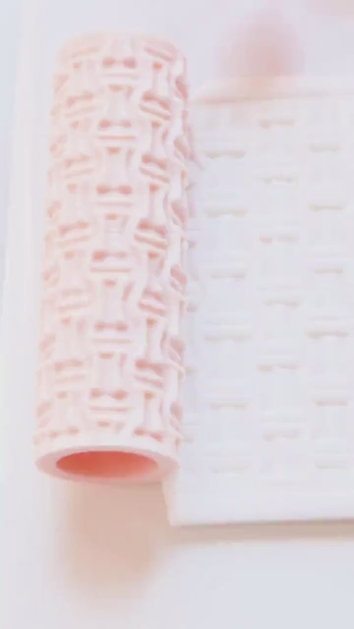 Cable Knit Embossing Roller – Woven Texture Roller for Polymer Clay