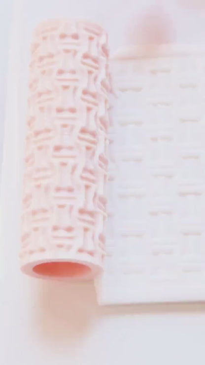 Cable Knit Embossing Roller – Woven Texture Roller for Polymer Clay
