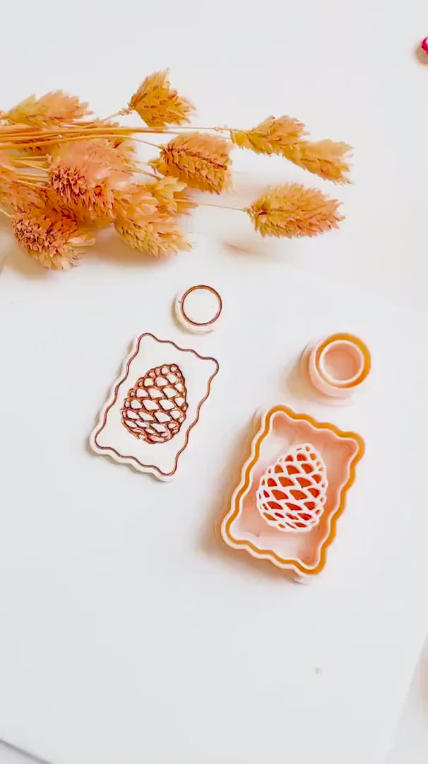 Pine Cone Clay Cutter Set: Woodland Earrings, Rustic Fall Jewelry