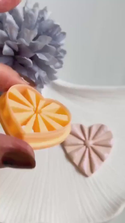 Sunburst Heart Polymer Clay Cutter