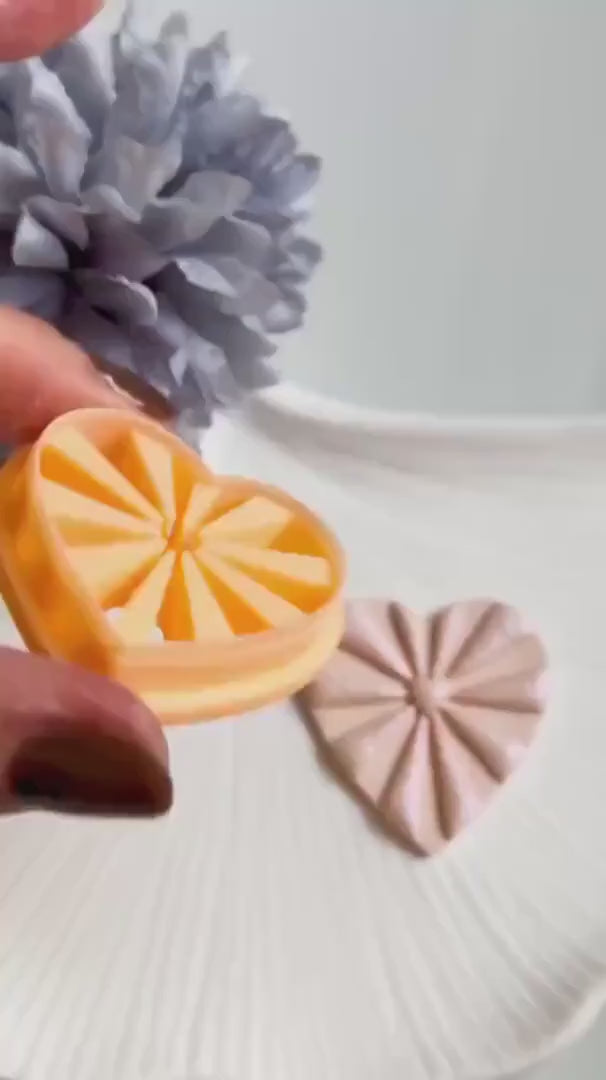 Sunburst Heart Polymer Clay Cutter