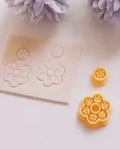 Azulejo Style Clay Cutter Set: Ceramic Pattern Earring Cutters