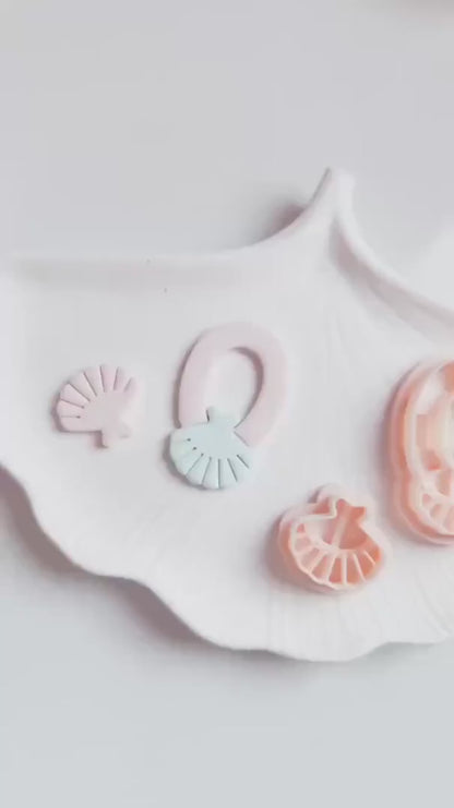 Seashell Clay Cutter Set: Coastal Polymer Clay Earring Tool