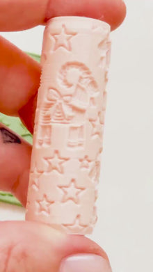 Yule Goat Emboss Roller for Polymer Clay – Scandinavian Christmas Texture Rolling Pin
