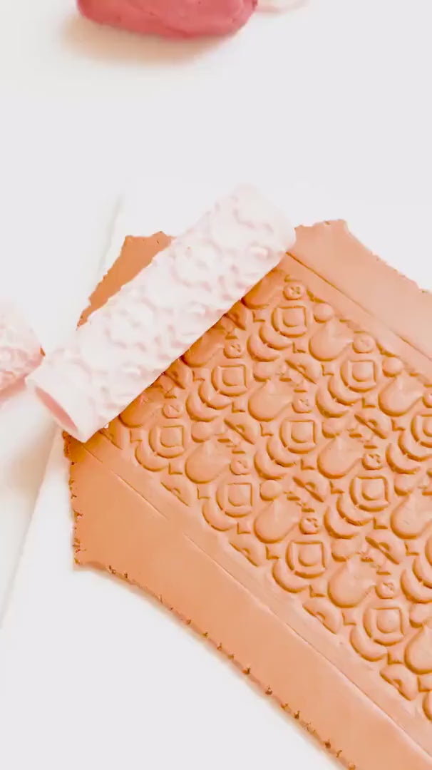 Rosebud Texture Roller: Floral Pattern for Polymer Clay Jewelry