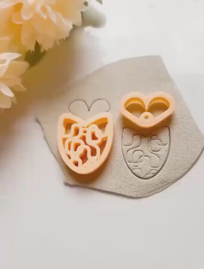 Abstract Lined Clay Earring Cutter Set | Modern Jewelry Tool