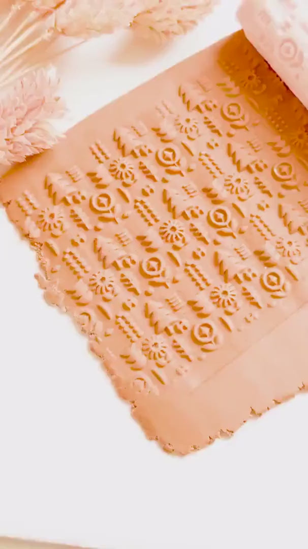 Nordic Folk Texture Roller: Geometric Polymer Clay Jewelry Design
