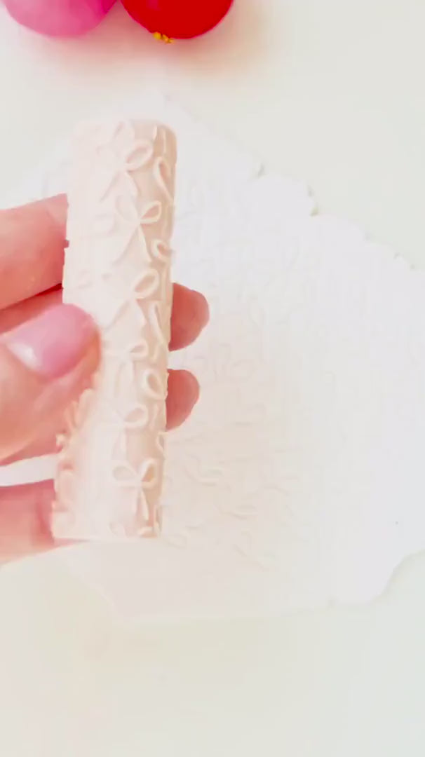 Bow Pattern Texture Roller   Tool for Polymer Clay Earrings and Crafts