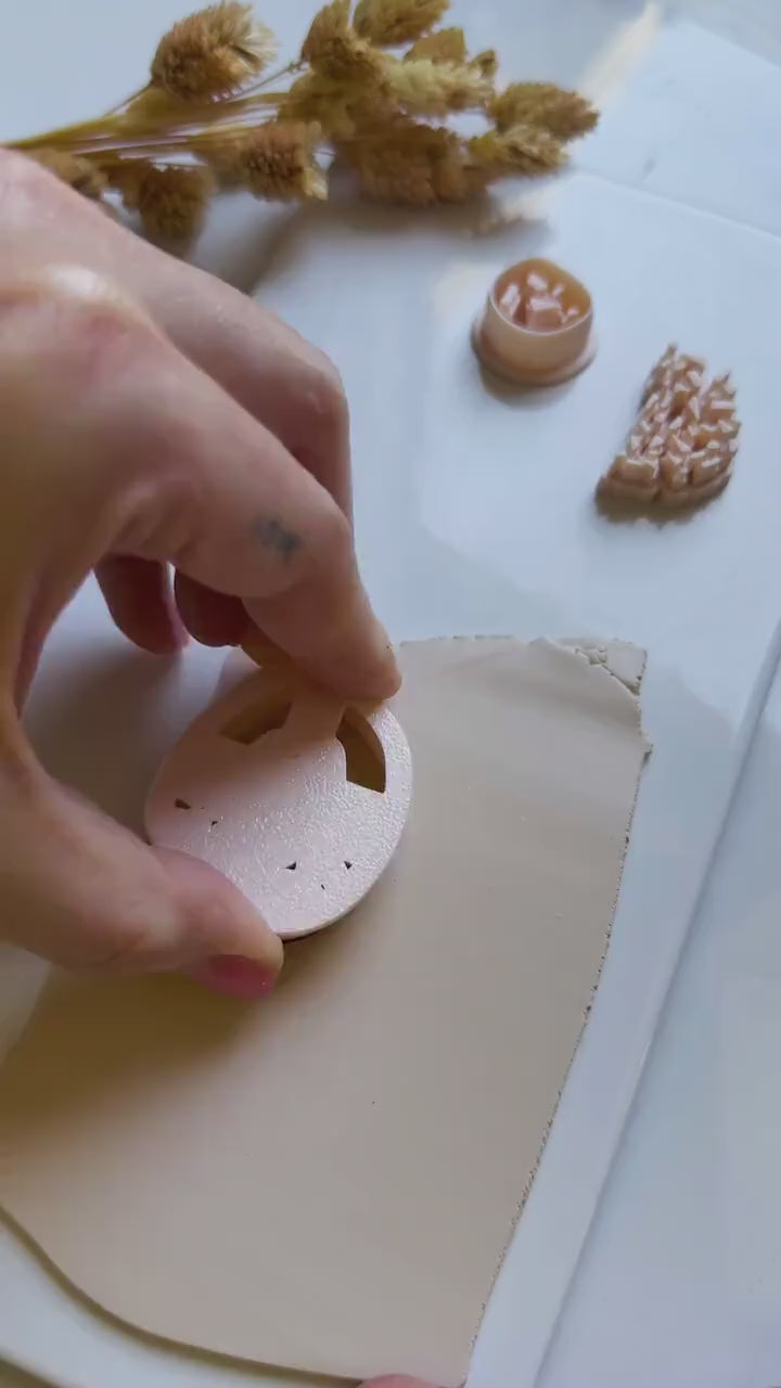 Terrazzo Polymer Clay Cutter: Oval Shard Stamp for Statement Earrings