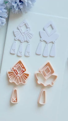 Solar Crest Clay Cutter Set: Geometric Fan and Drop Shapes