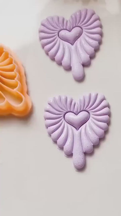 Winged Heart Drop Polymer Clay Cutter  Love Earring Jewelry Making Tool